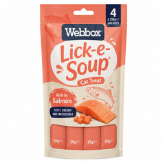 Webbox Lick-e-Soup Rich in Salmon Cat Treat 4 × 20g | WX-864199-20