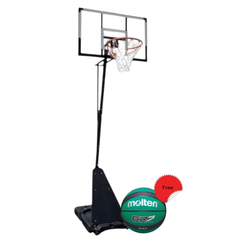 Adjustable Portable Basketball Hoop System - Free Molten Basketball Ball | S255-Win