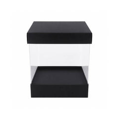 Black Square Display Gift Box with Clear Transparent Window - 15x15x19cm | D16-BK