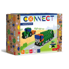 Trefl Connect 2-in-1 Garbage Truck & Tractor 190-Piece Building Set | 61975