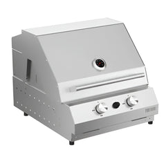 Pianeta Grill Stainless Steel Gas Grill Fry Top 500G Countertop BBQ – 2 Burners, Square Design | 1016-T