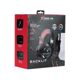 XTRIKE Gaming Headset with RGB light GH-890 and noise reduction for Smartphone, PC, PS4, Xbox One, cable 2.2m