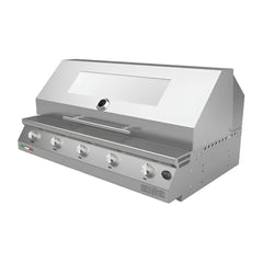 Pianeta Grill Stainless Steel Outdoor Charcoal BBQ with Lid – Countertop Grill for Charcoal & Wood, Fry Top 1000 | 1148-T