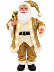 Christmas Light-Up Santa Claus Decoration Gold | CK9183-36G