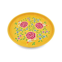 Karaca 3rd Culture Bird Yellow Round Tray | 153.03.05.0203