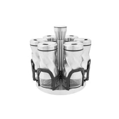 Karaca Tottori Inox 7Pcs Round Glass Spice Set | 153.03.06.4731