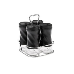 Karaca Tottori Black 5Pcs Square Spice Jar Set | 153.03.06.4741