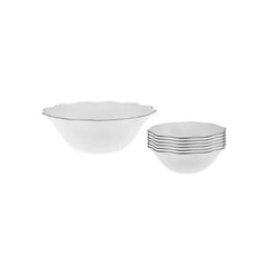 Karaca Lina 7Pcs Opal Salad-Service Set – 6Pcs Salad Bowls 16cm – 1Pc Serving Bowl 23cm | 153.03.06.8132