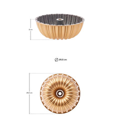 Karaca Cake Pro - Sliced Cast Aluminum Cake Mold - 25.5cm - Gold | 153.03.06.8445