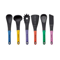 Karaca Rainbow 6Pcs Service Set Pasta Spoon: 30x6x6.5cm – Colander: 31×8.5x3cm – Spatula: 31.5x5x6cm – Ladle: 29x9x6cm – Serving Spoon: 31x7x5cm – Slotted Spatula: 31x7x5cm | 153.03.06.8480