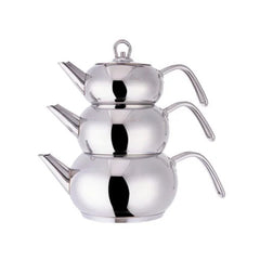 Karaca 3D Induction Based Midi Teapot Set, 0.7L, 1.1L, 1.9L | 153.03.07.4256