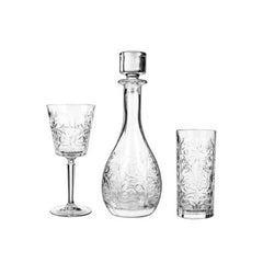 Karaca Rome 25Pcs Glass Set – 1 Carafe 960ML + 12 Soft Drink Glasses 370ML + 12 Glasses 290ML | 153.03.08.0600