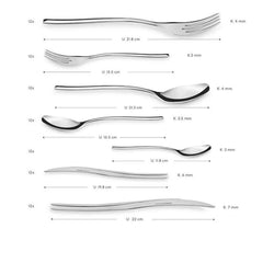 Karaca Dora Platinum - 84-Piece 316+ Stainless Steel Cutlery Set - 12 People - Silver | 153.03.08.1444