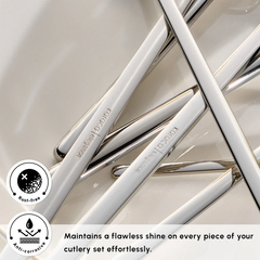 Karaca Focus - 84-Piece 18/10 Stainless Steel Cutlery Set - 12 People - Platinum | 153.03.08.1807