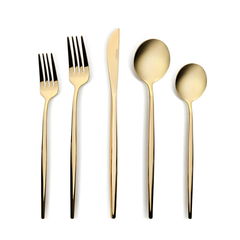 Karaca Orion - 30-Piece 18/10 Stainless Steel Cutlery Set - 6 People - Matte Gold | 153.03.08.1900