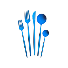 Karaca Orion - 30-Piece 18/10 Stainless Steel Cutlery Set - 6 People - Blue | 153.03.08.1912
