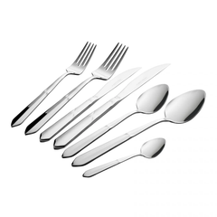 Karaca 316 Elegance Diamond - 84-Piece 316 Stainless Steel Cutlery Set - 12 People - Platinum | 153.03.08.2071