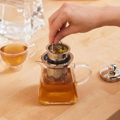 Karaca Giza - Borosilicate Glass Teapot Set - 450ml + 1.5L - Stainless Steel Strainer | 153.03.08.2334