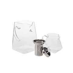 Karaca Giza - Borosilicate Glass Teapot Set - 450ml + 1.5L - Stainless Steel Strainer | 153.03.08.2334