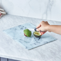Karaca Ayaz - Glass Cutting Board - 25 × 35cm - Marble Pattern - Non-Slip | 153.03.08.2745