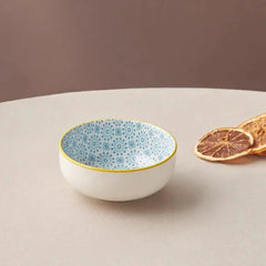 Karaca Floral Blue Round Snack Bowl 10cm | 153.03.08.2972
