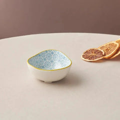 Karaca Floral Blue Triangle Snack Bowl 10cm |  153.03.08.2988