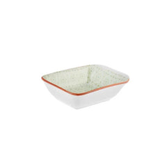 Karaca Floral Green Rectangle Snack-Saucer Bowl 11cm | 153.03.08.2995