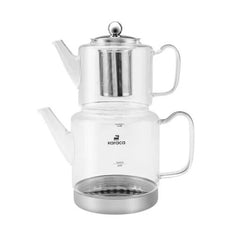 Karaca Dora Borosilicate Glass Teapot XL, 2L Drinker + 1L Teapot + Teapot LID | 153.03.08.3329