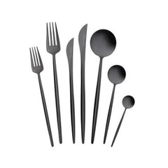 Karaca Jupiter 84Pcs Cutlery Set With Box, Shiny Black | 153.03.08.4579