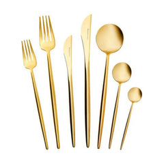 Karaca Jupiter 84Pcs Cutlery Set With Box, Matte Champ Gold | 153.03.08.4998