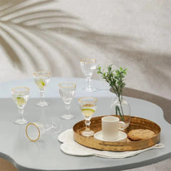 Karaca Ronda Gold Rim 6Pcs Drinking Glass Set | 153.09.01.0823