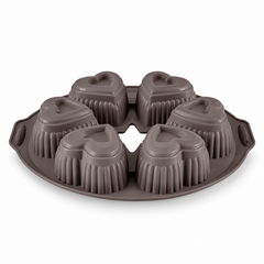 Karaca Crick Crack Harmony 6-Cavity Heart-Shaped Silicone Muffin Mold | 153.09.01.6839