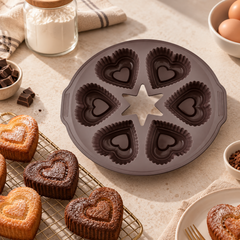 Karaca Crick Crack Harmony 6-Cavity Heart-Shaped Silicone Muffin Mold | 153.09.01.6839