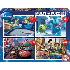 Educa 15615 - Disney Multi 4 Puzzle Set (50 + 80 + 100 + 150 Pieces) | 15615