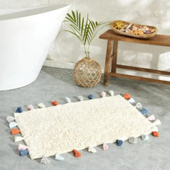 Karaca Home Sarah Anderson Tassel Bath Mat 60x90cm White | 160.22.11.0026