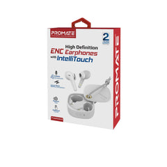 Promate FreePods-3 True Wireless Earbuds with IntelliTouch - White