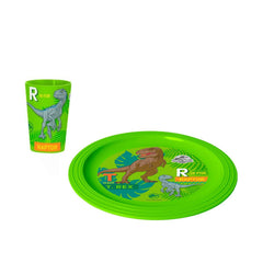 Jurassic World Kids Dining Set with Plate & Cup – Raptor & T-Rex | 161446-271N