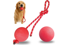 Rope Ball Dog Toy – Red - Large | PET-RBT-RED04