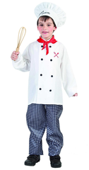 Chef Costume for Boys (Shirt, Pants, Scarf, Hat) - Large Size | 881288