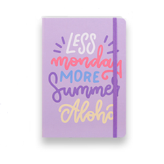 Notebook - Less Monday More Summer - 14x9cm - Light Purple | D329