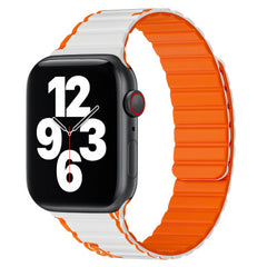 WIWU Smart Magnetic Silicone Watch Band Wi-WB010 42/44/45/49mm White+Orange | WB010-WT/ORGN