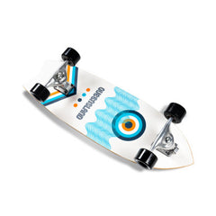 Yvolution Delta 30" Fishtail Cruiser Skateboard – White | S48W2