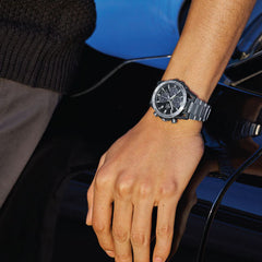Casio Edifice SOSPENSIONE Men Solar Chronograph Watch - Silver Black | EQS-960D-1AVUDF