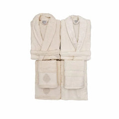 Karaca Home Vivien Flos 6Pcs Beige 100% Cotton Cream Family Bathrobe Set | 200.17.01.0395
