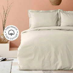 Karaca Home Back To Basic Beige 100% Cotton Single Duvet Cover Set |  200.18.01.0058