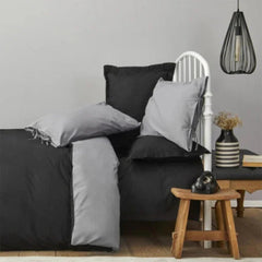 Karaca Home Basic Black Dark Grey 100% Cotton Double-Sided Single Duvet Cover Set | 200.18.01.0729
