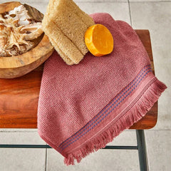 Karaca Home Softy 100% Cotton Applique Face Towels 50x90cm Red | 200.19.01.0659
