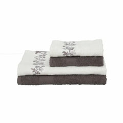 Karaca Home Flora Embroidered Body/Face Towel Hammam Set Grey | 200.20.01.0722