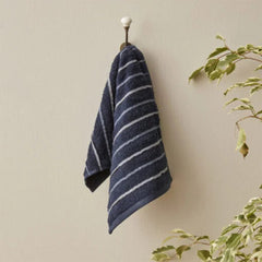 Karaca Home Denim Blue Striped 100% Cotton Hand Towels 30x50cm Navy Blue | 200.22.14.0242