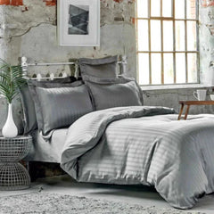 Karaca Home Mag Charm Bold Grey Cotton Satin Double Duvet Cover | 201.16.01.0005